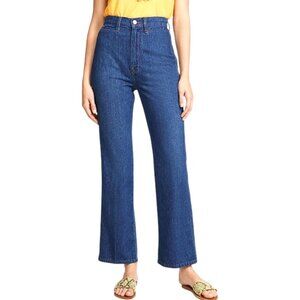 Reformation, NWT Women’s ‘Willow’ Flare Jeans High-Waist Indio Dark Blue Size 25